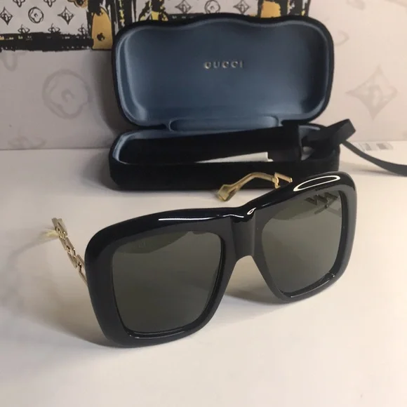 New-GUCCI Oversize Square Frame GG0499S Sunglasses Black Gucci | Accessories | Newgucci Oversize Square Frame Gg499s  main image 4